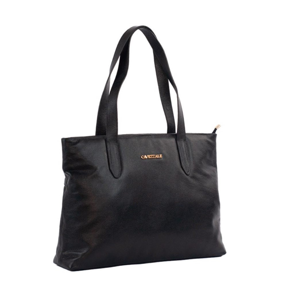 Shopping Bag Grande de Couro Floater Cavezzale Preto 105488