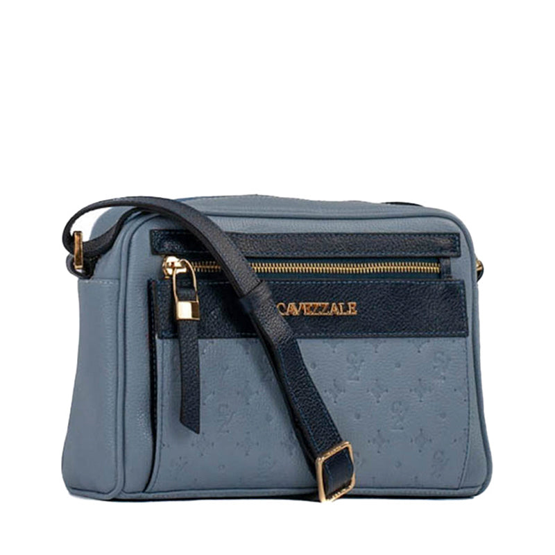 Bolsa Tiracolo Média Couro Monograma Cavezzale Sky/Marinho 105044