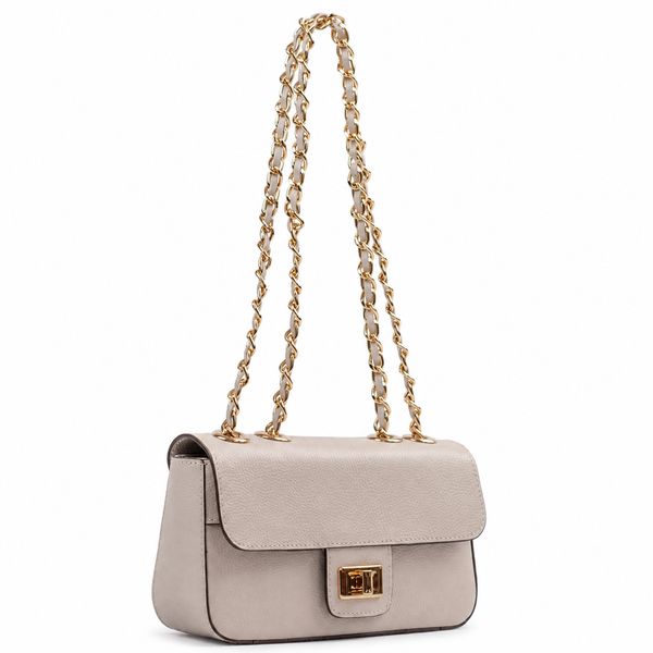 Bolsa de Couro Metalizado Cavezzale Off White 104132