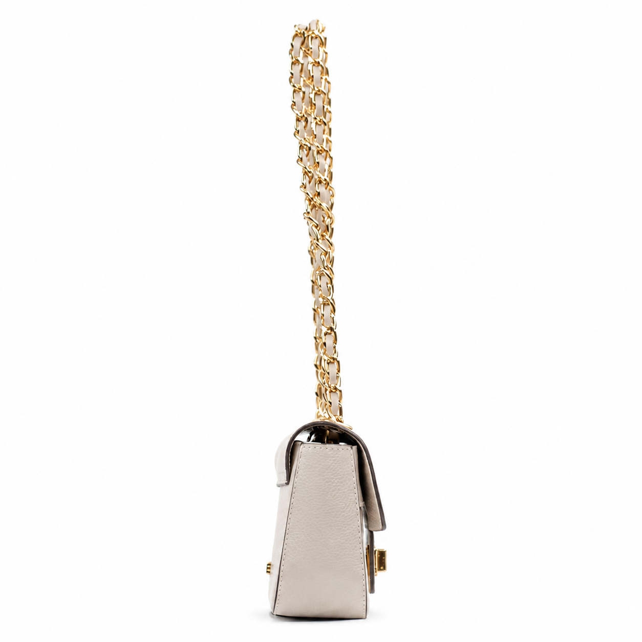Bolsa de Couro Metalizado Cavezzale Off White 104132