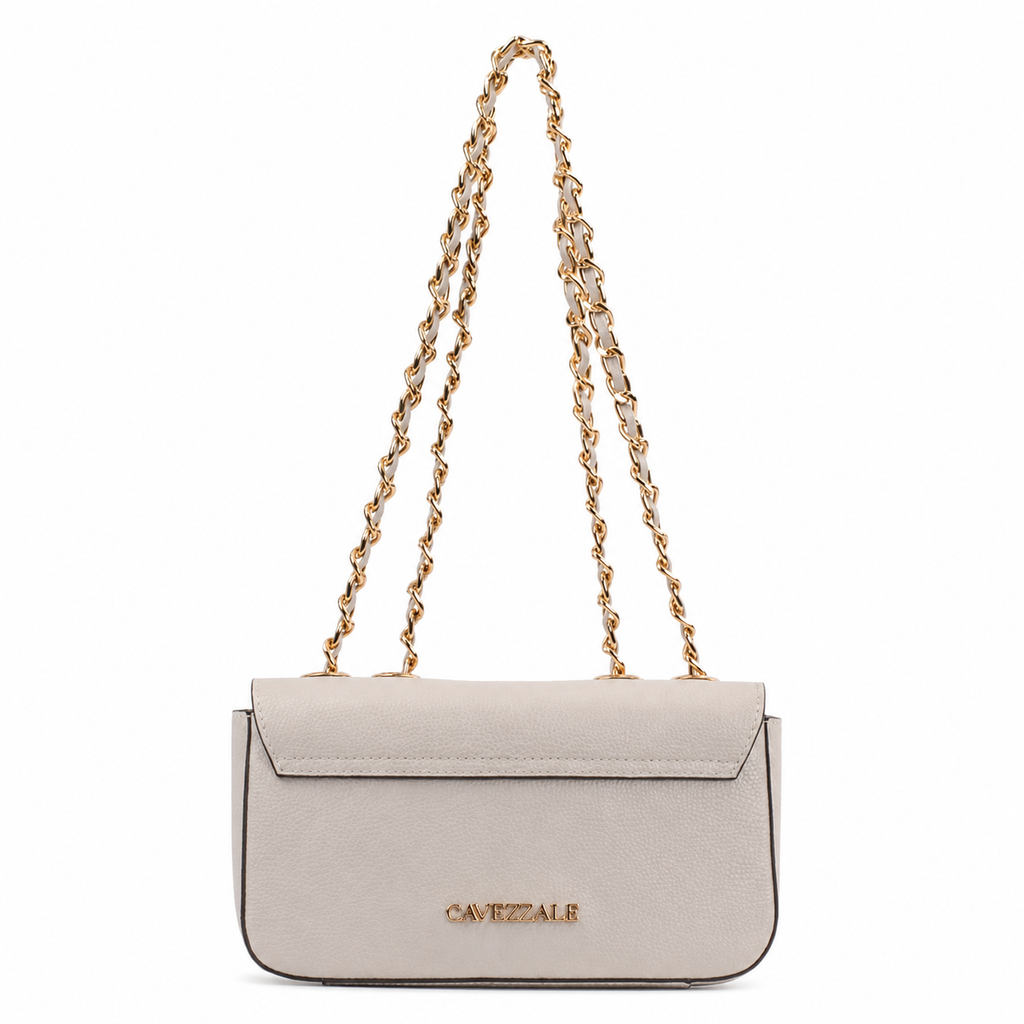 Bolsa de Couro Metalizado Cavezzale Off White 104132