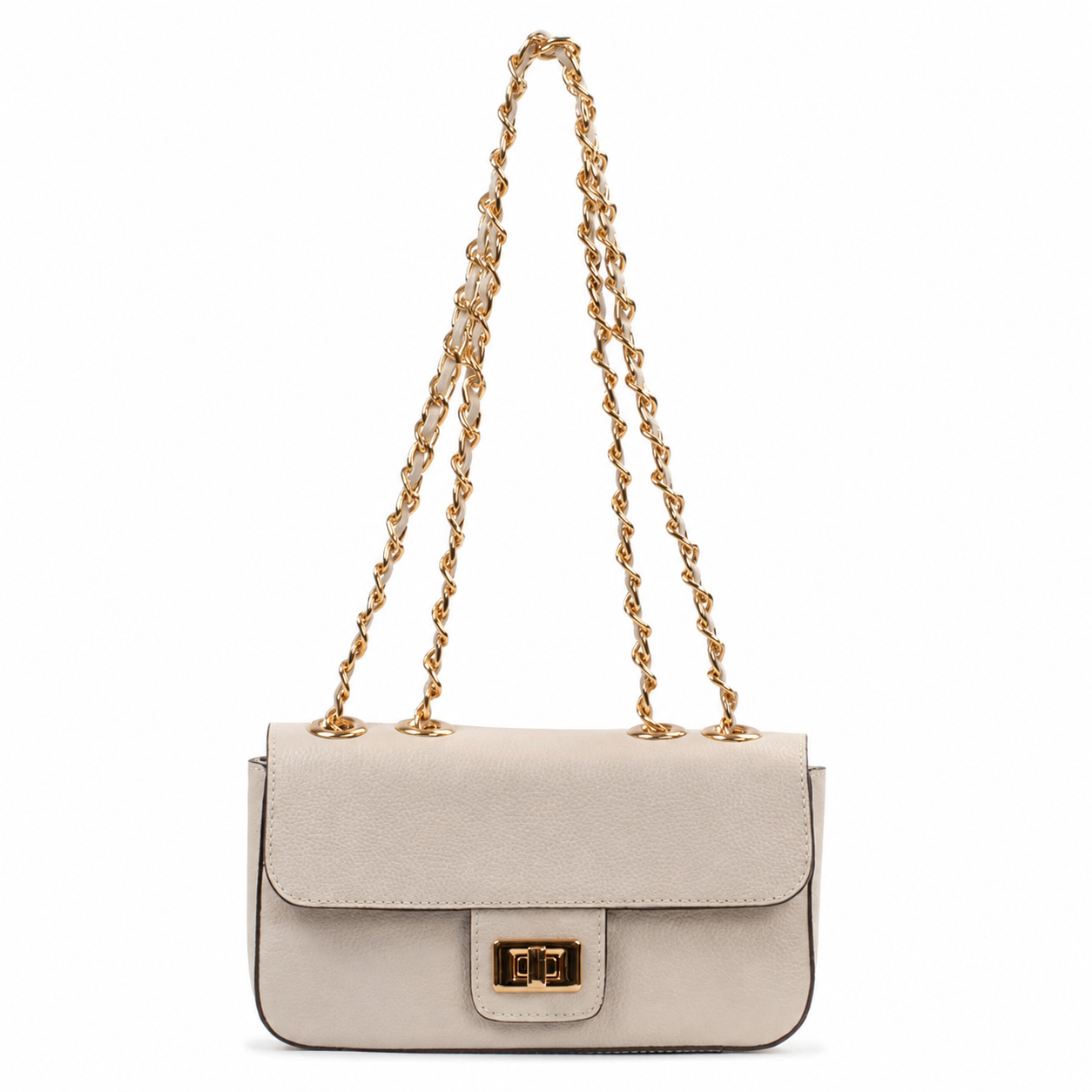 Bolsa de Couro Metalizado Cavezzale Off White 104132
