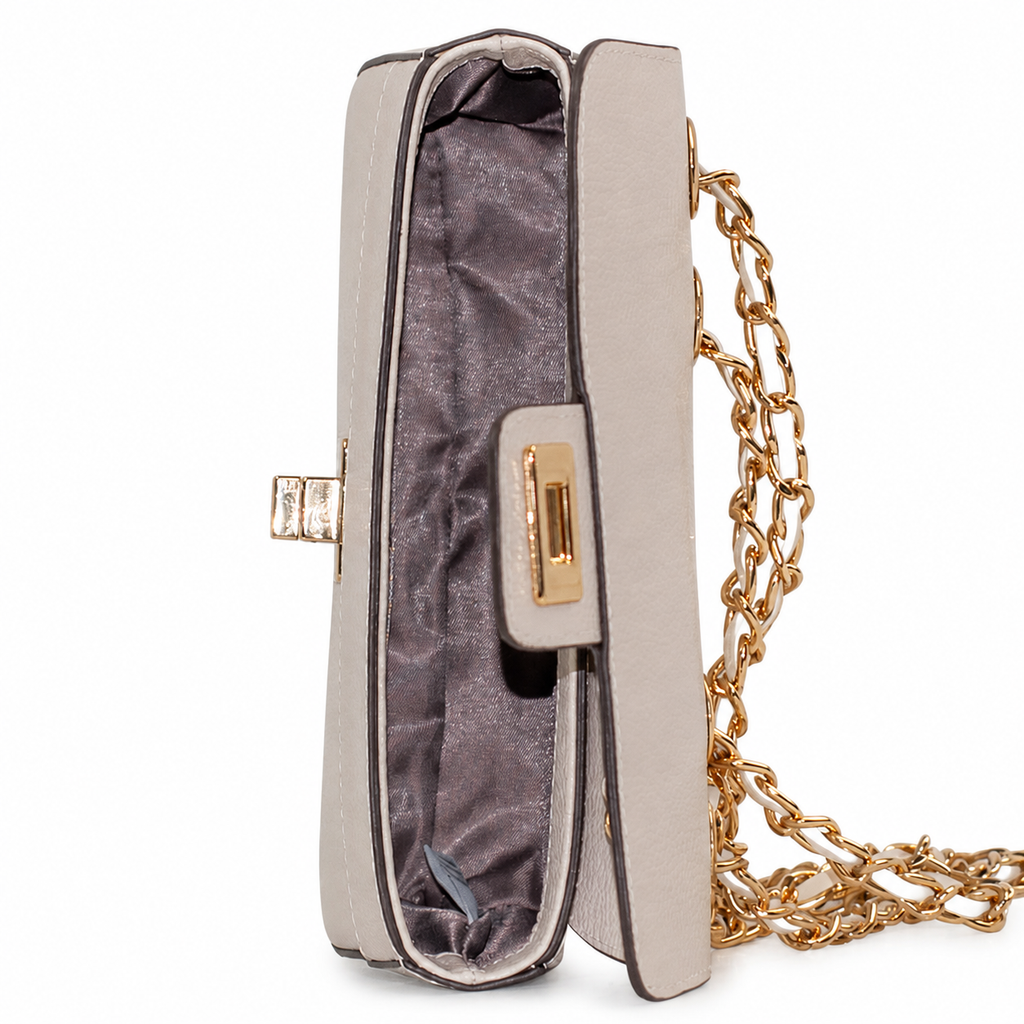 Bolsa de Couro Metalizado Cavezzale Off White 104132