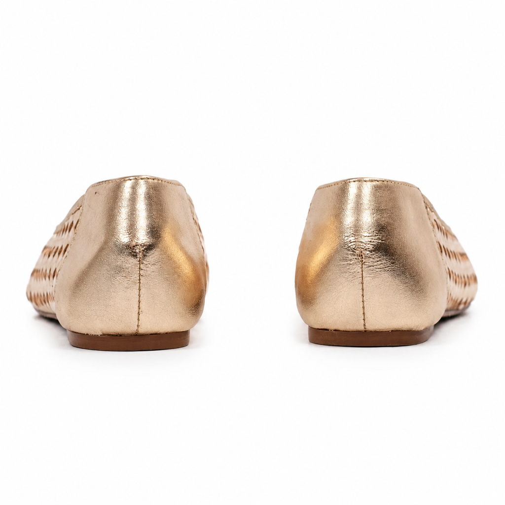 Sapatilha de Couro New Veneto Cavezzale Cristal/Ouro Light 105939