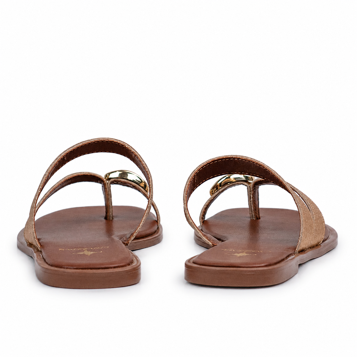 Sandália de Couro Slim Fly Cavezzale Ouro Light 105944