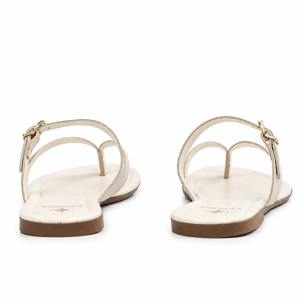 Sandália de Couro Atanado Cavezzale Off White 105957