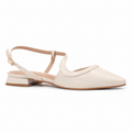 Slingback de Couro Madri Cavezzale Off White 105991