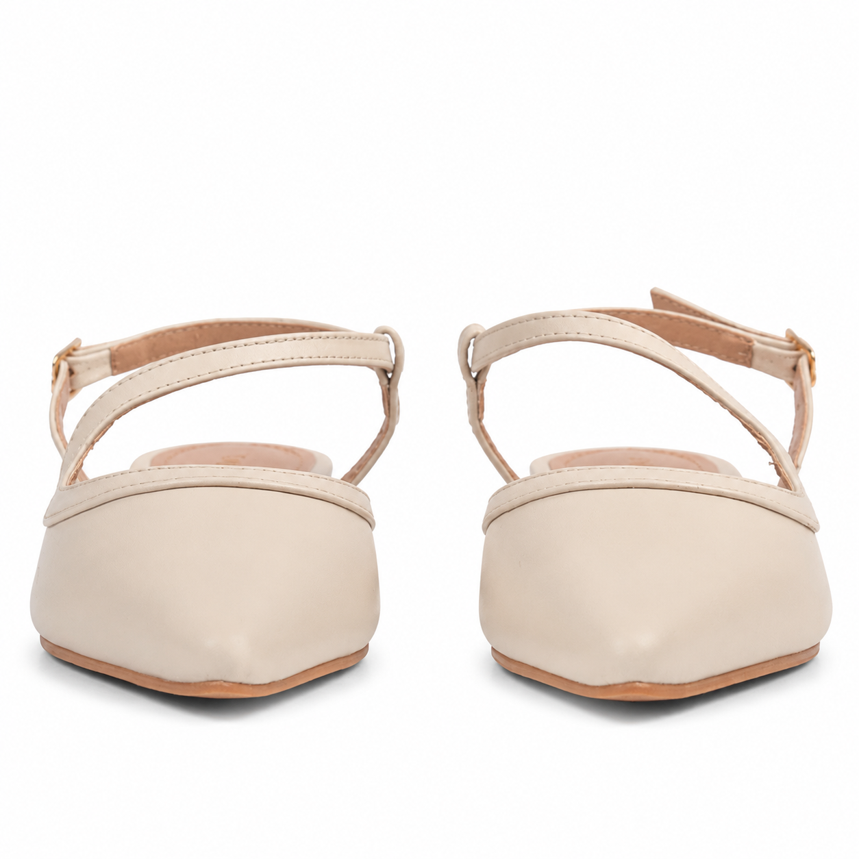 Slingback de Couro Madri Cavezzale Off White 105991