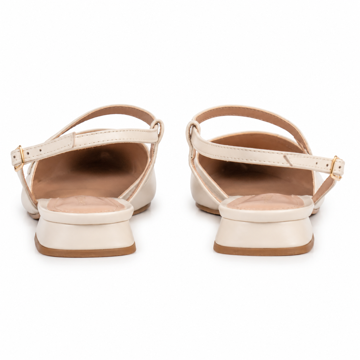 Slingback de Couro Madri Cavezzale Off White 105991