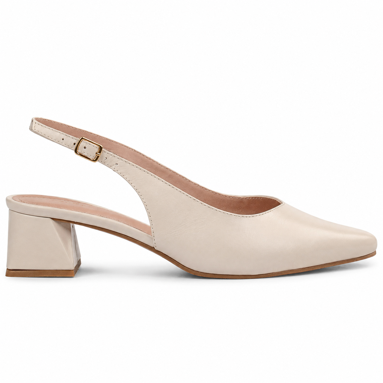 Slingback de Couro Madri Cavezzale Amêndoa 105992