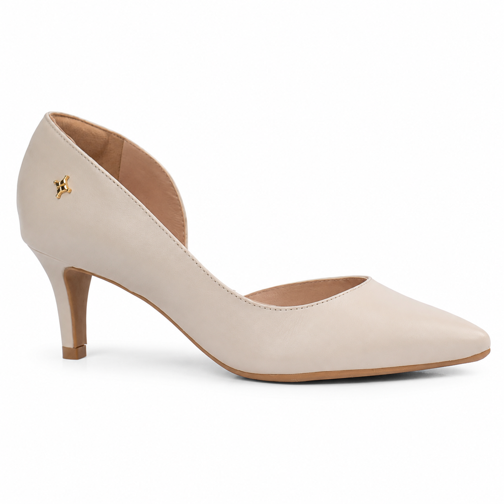 Scarpin de Couro Madri Cavezzale Off White 105994