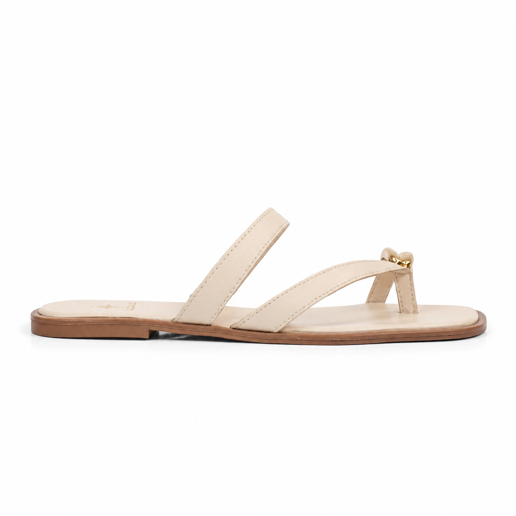 Sandália de Couro Slim Fly Cavezzale Off White 105944