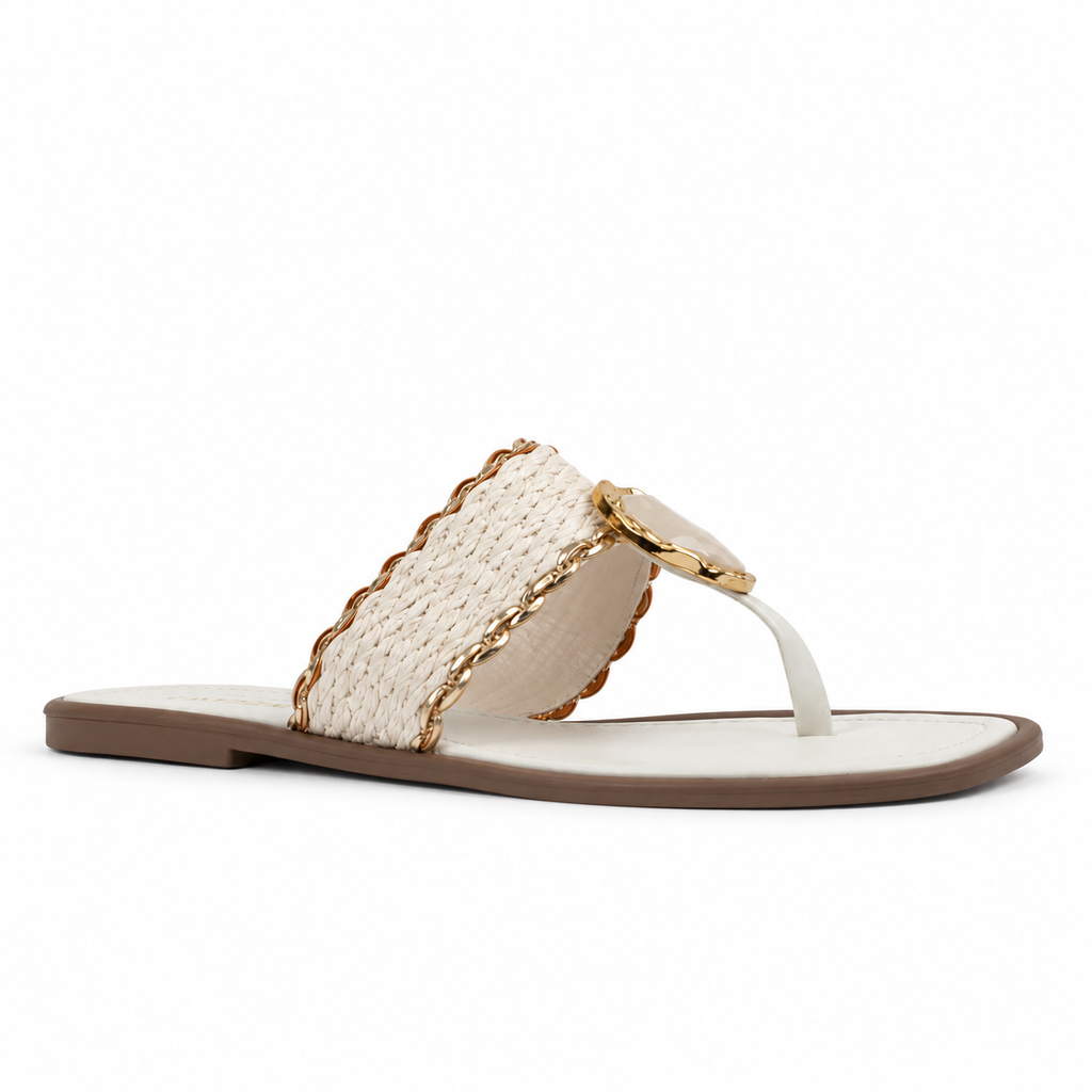 Sandália de Palha Cavezzale Off White 106010
