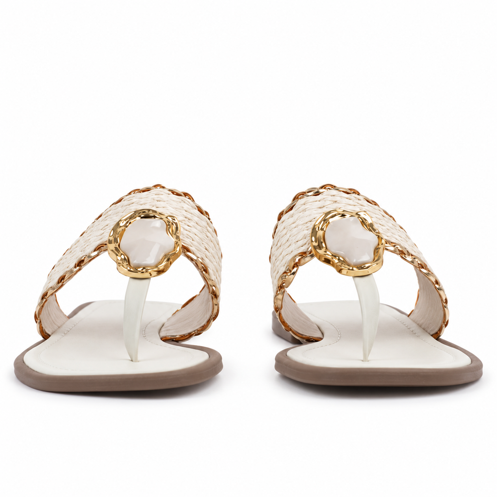 Sandália de Palha Cavezzale Off White 106010