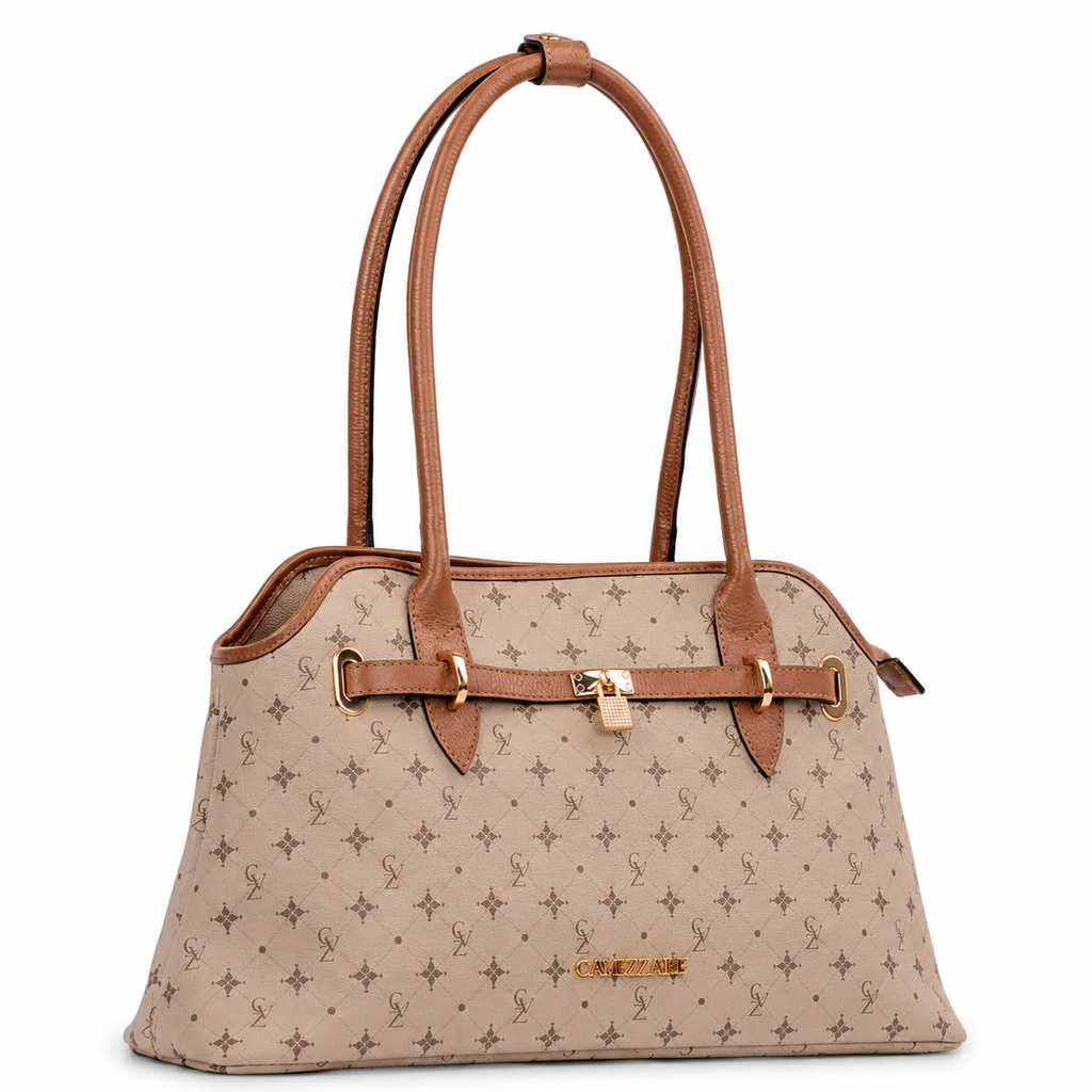 Tote Bag Média Feminina Cavezzale Personnalité Nude/Caramelo 106011