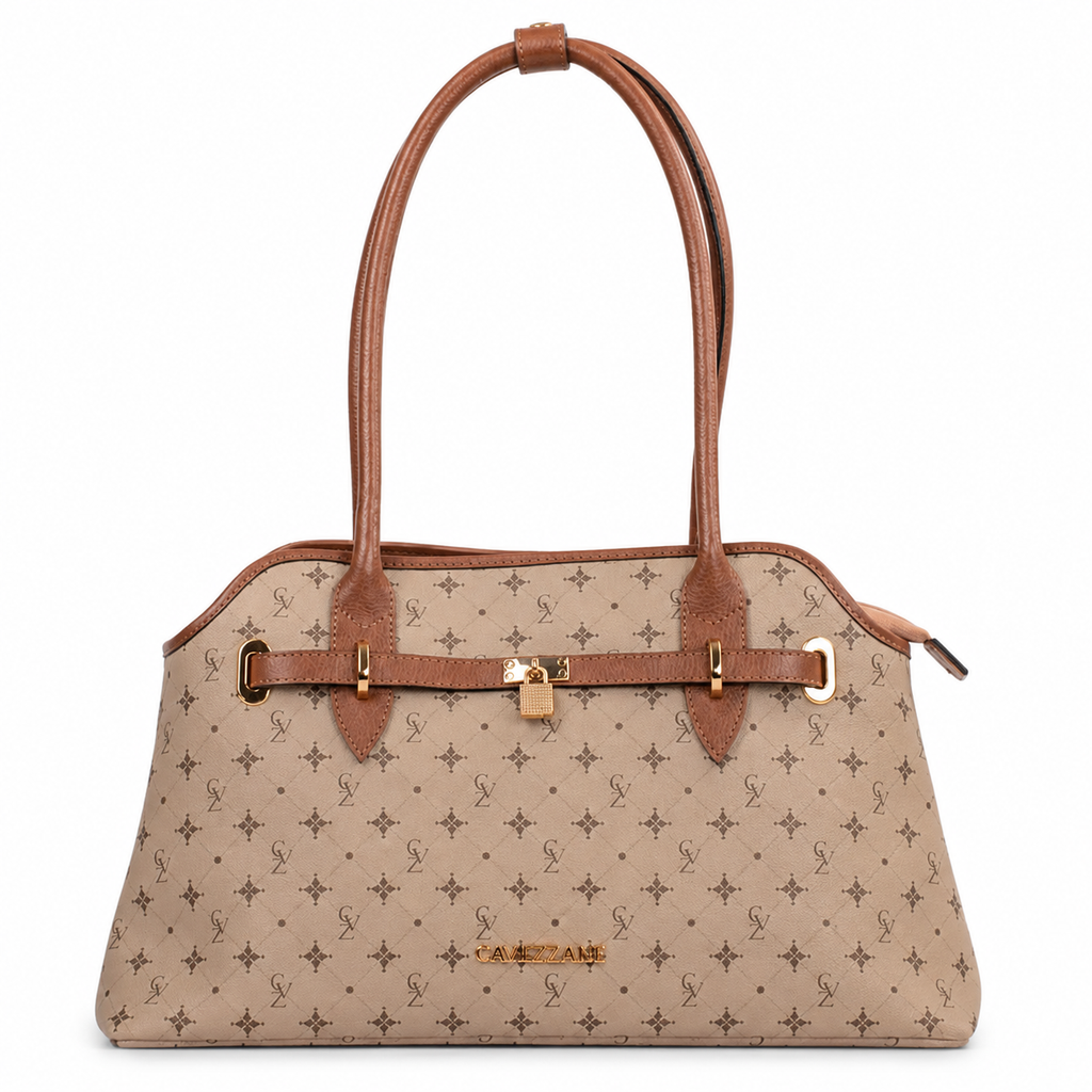Tote Bag Média Feminina Cavezzale Personnalité Nude/Caramelo 106011