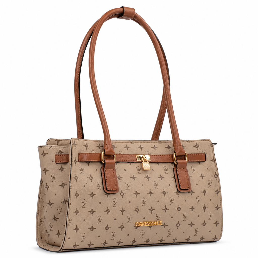 Tote Bag Média Feminina Cavezzale Personnalité Nude/Caramelo 106012