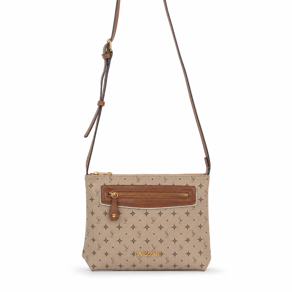 Bolsa Tiracolo Média Feminina Cavezzale Personnalité Nude/Caramelo 106016