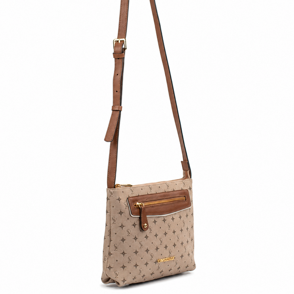 Bolsa Tiracolo Média Feminina Cavezzale Personnalité Nude/Caramelo 106016