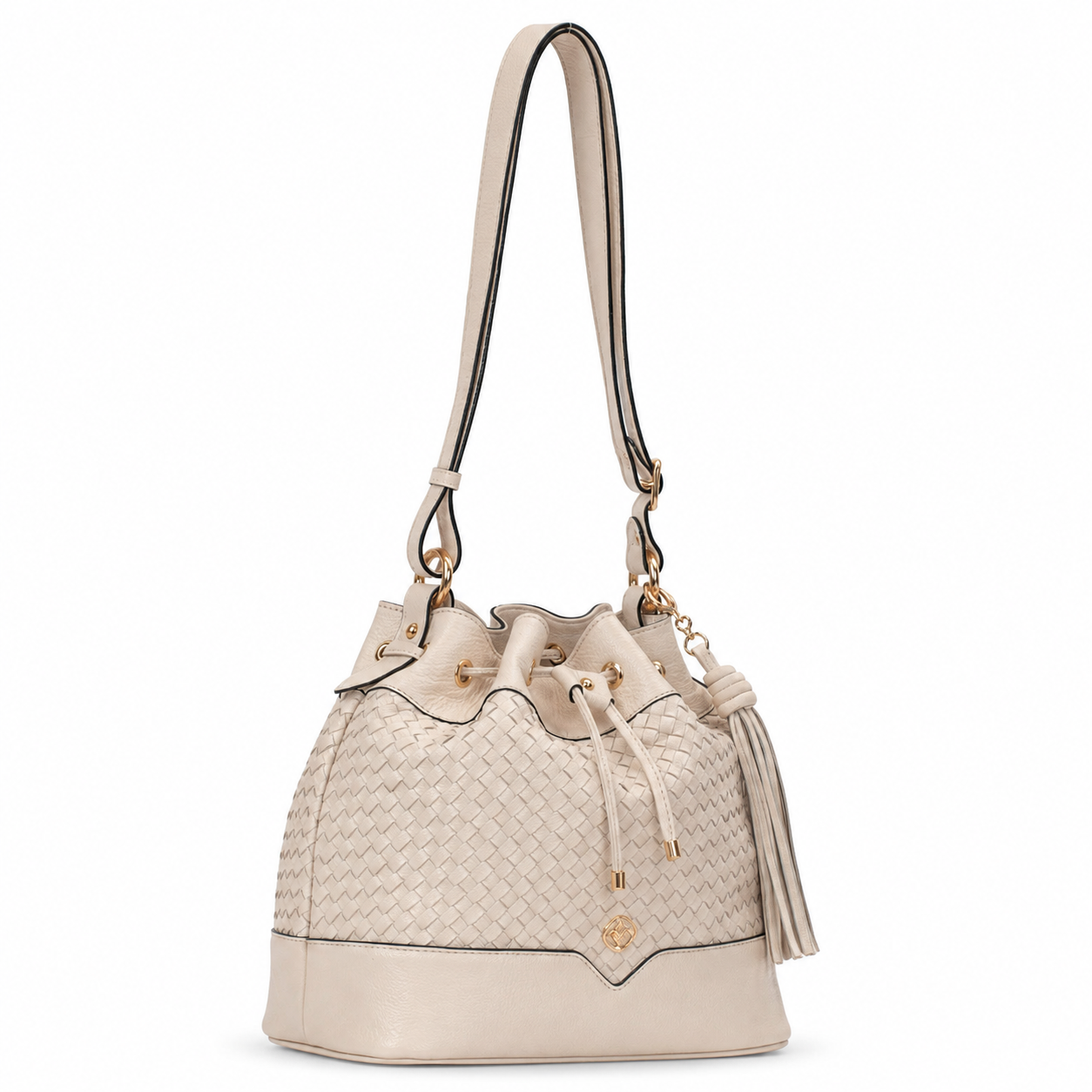 Bolsa Bucket Bag de Couro Cavezzale Marfim 106025