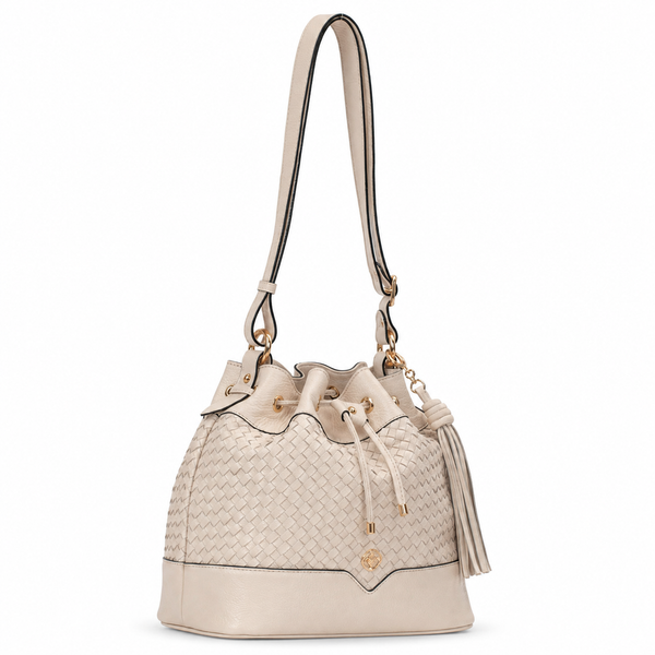 Bolsa Bucket Bag de Couro Cavezzale Marfim 106025