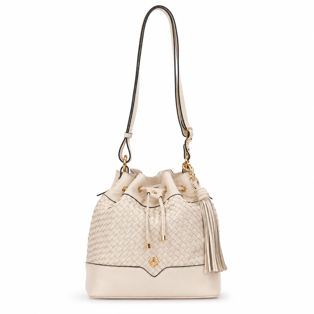 Bolsa Bucket Bag de Couro Cavezzale Marfim 106025