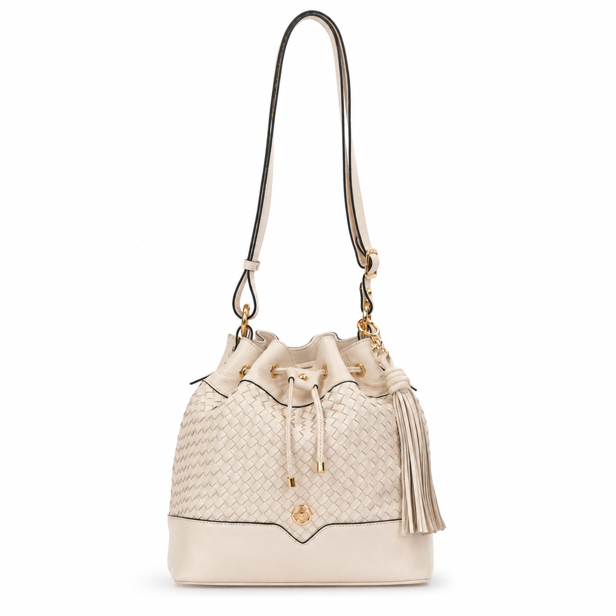 Bolsa Bucket Bag de Couro Cavezzale Marfim 106025
