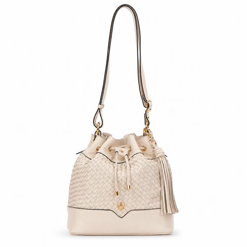 Bolsa Bucket Bag de Couro Cavezzale Marfim 106025