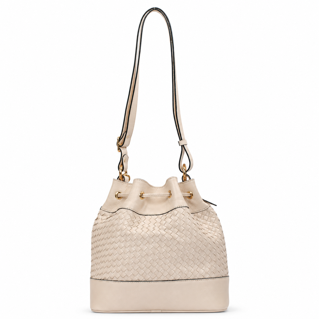 Bolsa Bucket Bag de Couro Cavezzale Marfim 106025