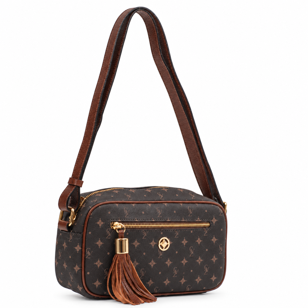 Bolsa Tiracolo Média Feminina Cavezzale Personnalité Chocolate/Toffe 106045