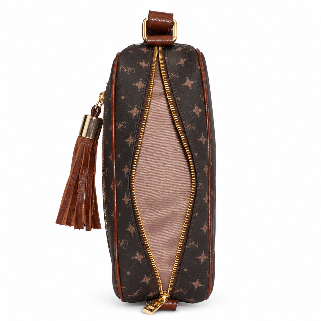 Bolsa Tiracolo Média Feminina Cavezzale Personnalité Chocolate/Toffe 106045