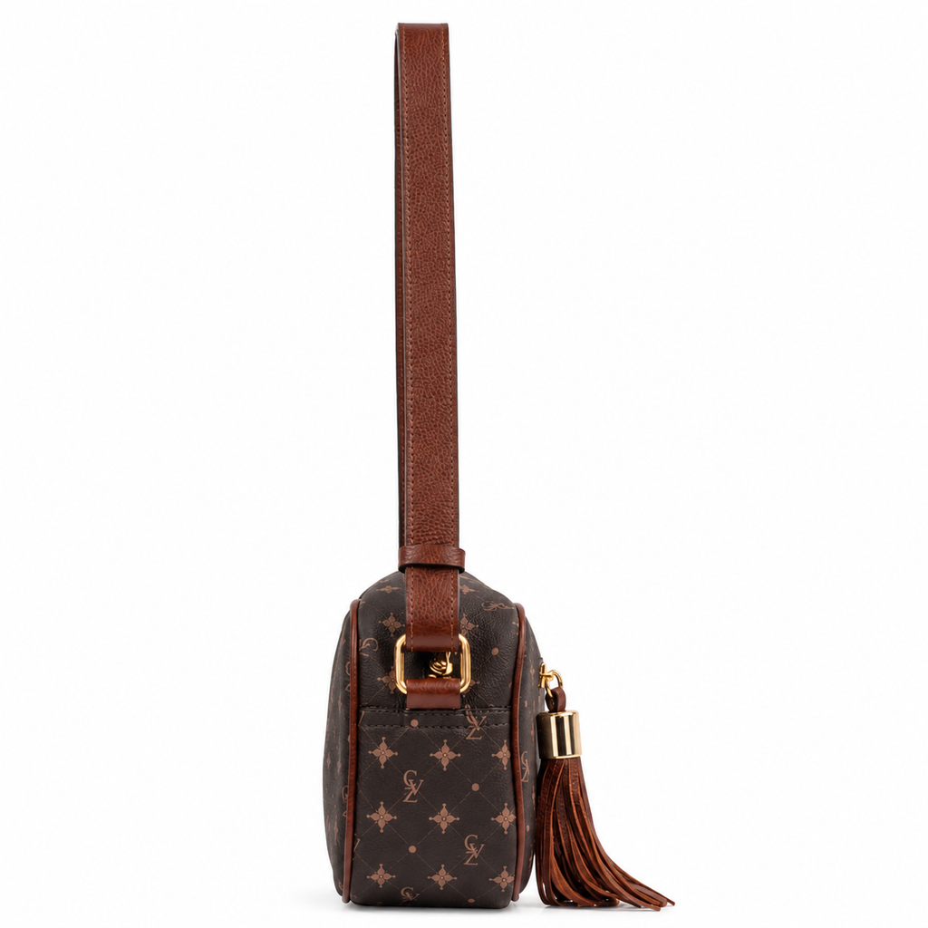 Bolsa Tiracolo Média Feminina Cavezzale Personnalité Chocolate/Toffe 106045