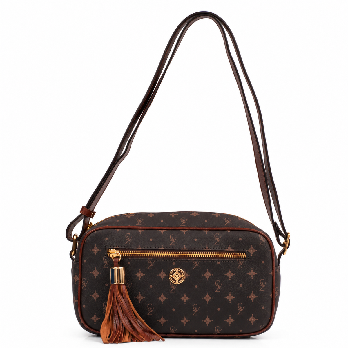 Bolsa Tiracolo Média Feminina Cavezzale Personnalité Chocolate/Toffe 106045