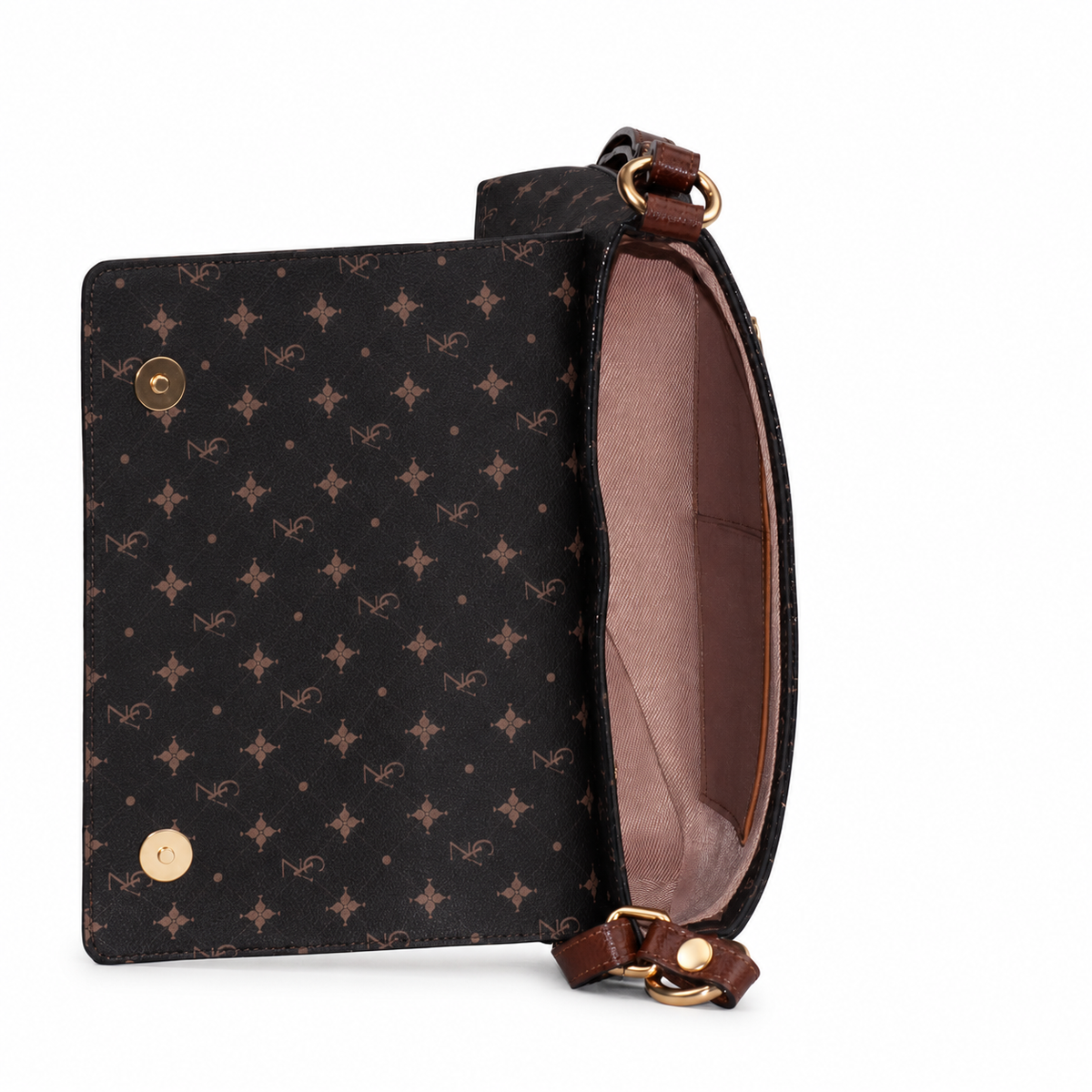 Bolsa Tiracolo Média Feminina Personnalité Chocolate/Toffe 106047