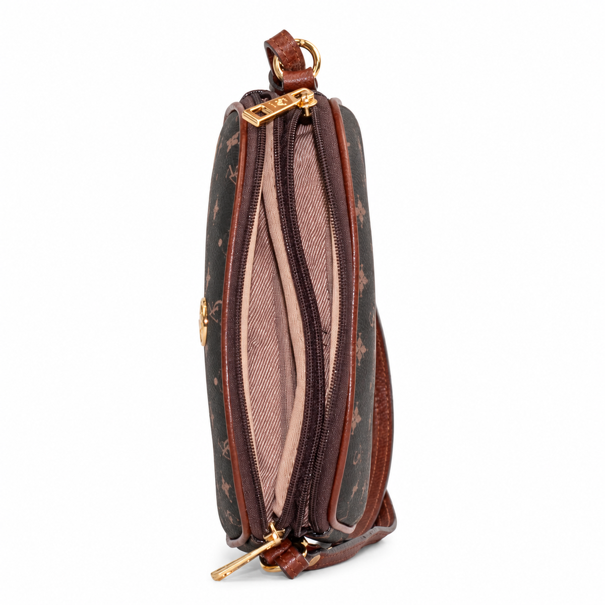 Bolsa Tiracolo Pequena Feminina Cavezzale Personnalité Chocolate/Toffe 106048