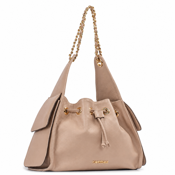 Bolsa Grande de Couro Floter Cavezzale Nude 106055