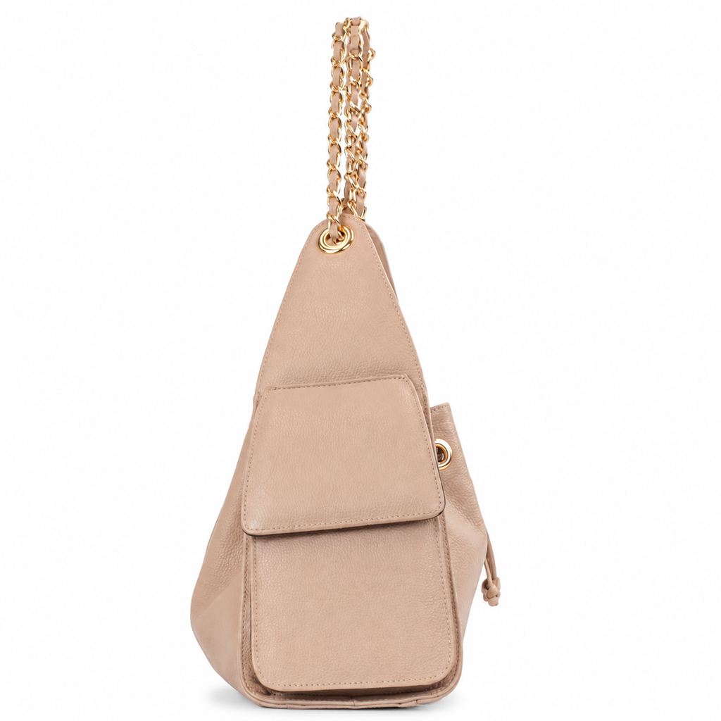 Bolsa Grande de Couro Floter Cavezzale Nude 106055