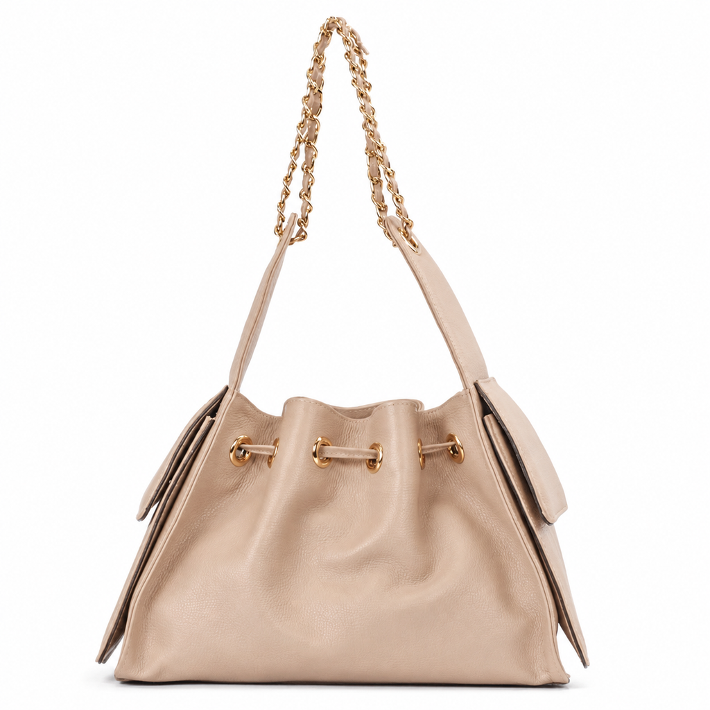 Bolsa Grande de Couro Floter Cavezzale Nude 106055