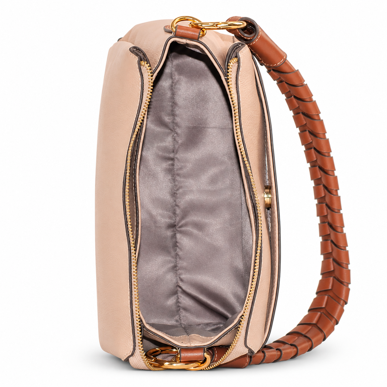 Bolsa de Couro Floter Cavezzale Nude/Canyon 106058