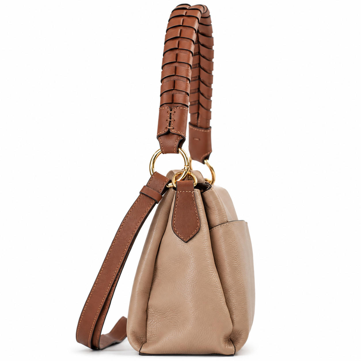 Bolsa de Couro Floter Cavezzale Nude/Canyon 106058