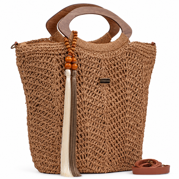 Bolsa de Palha Feminina Grande Caqui Cavezzale 106168