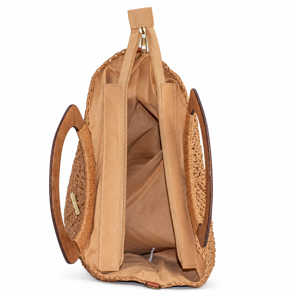 Bolsa de Palha Feminina Grande Caqui Cavezzale 106168