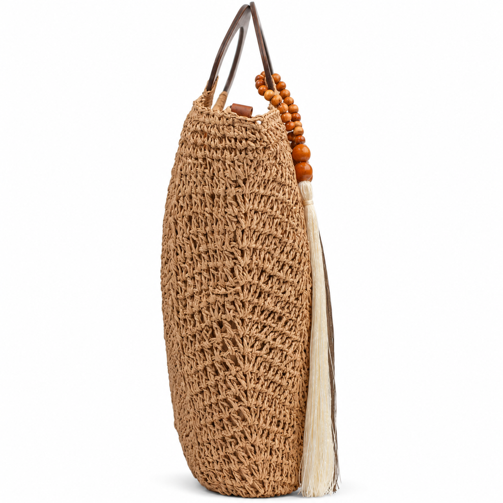Bolsa de Palha Feminina Grande Caqui Cavezzale 106168
