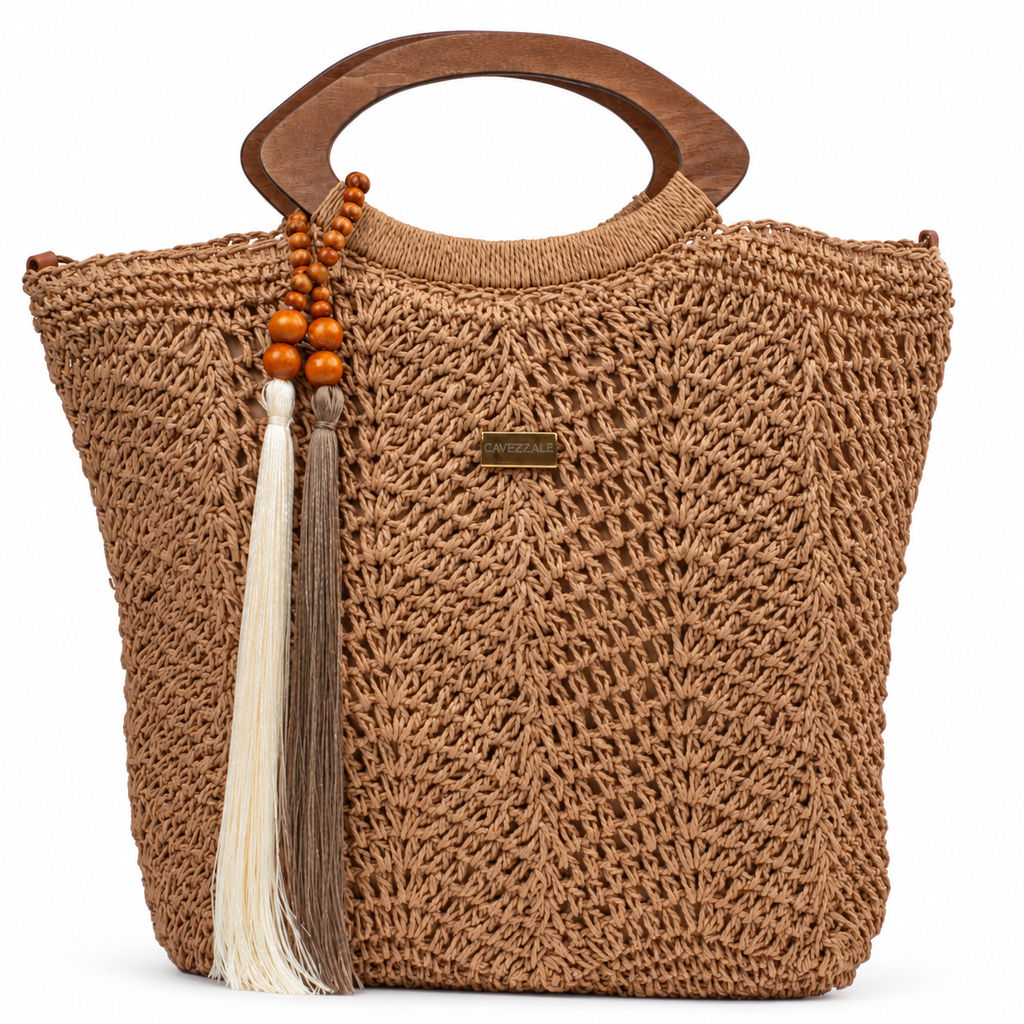 Bolsa de Palha Feminina Grande Caqui Cavezzale 106168