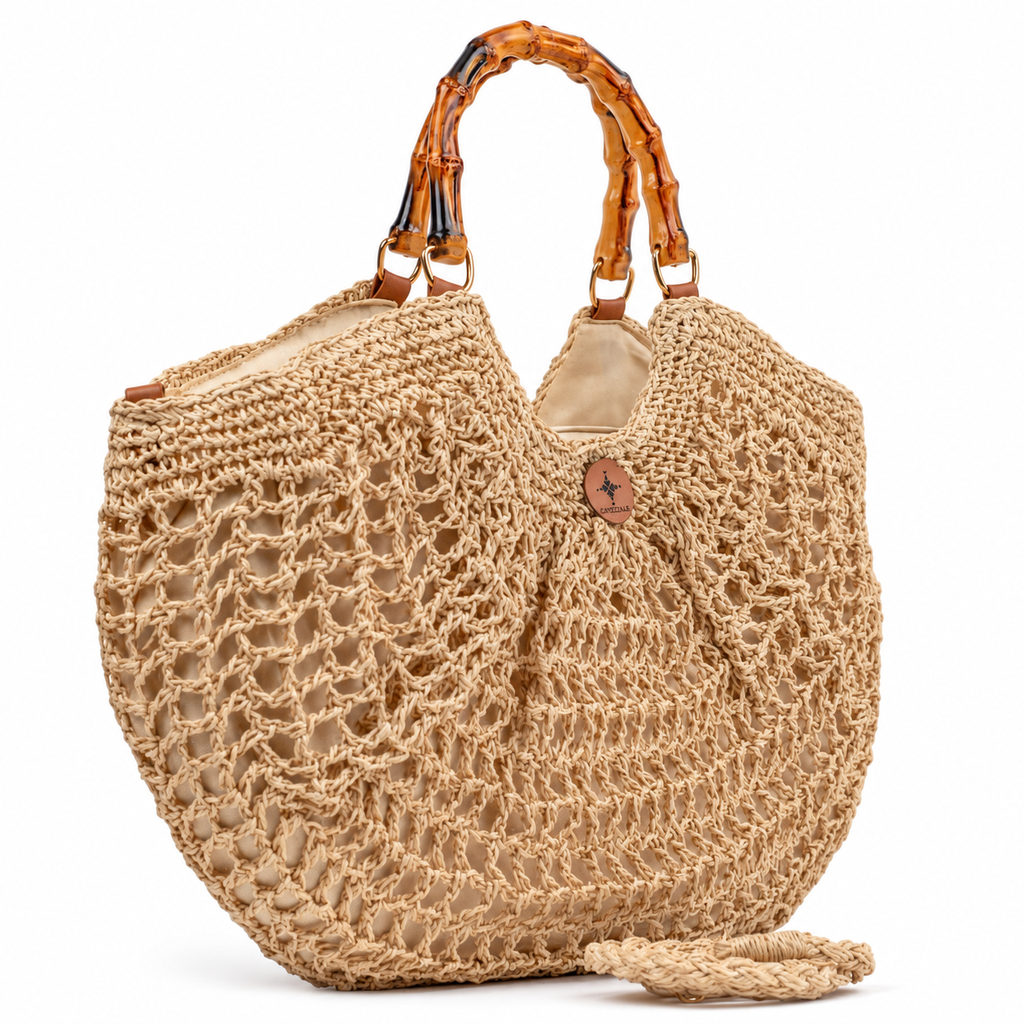 Bolsa de Palha Feminina Grande Bege Cavezzale 106170