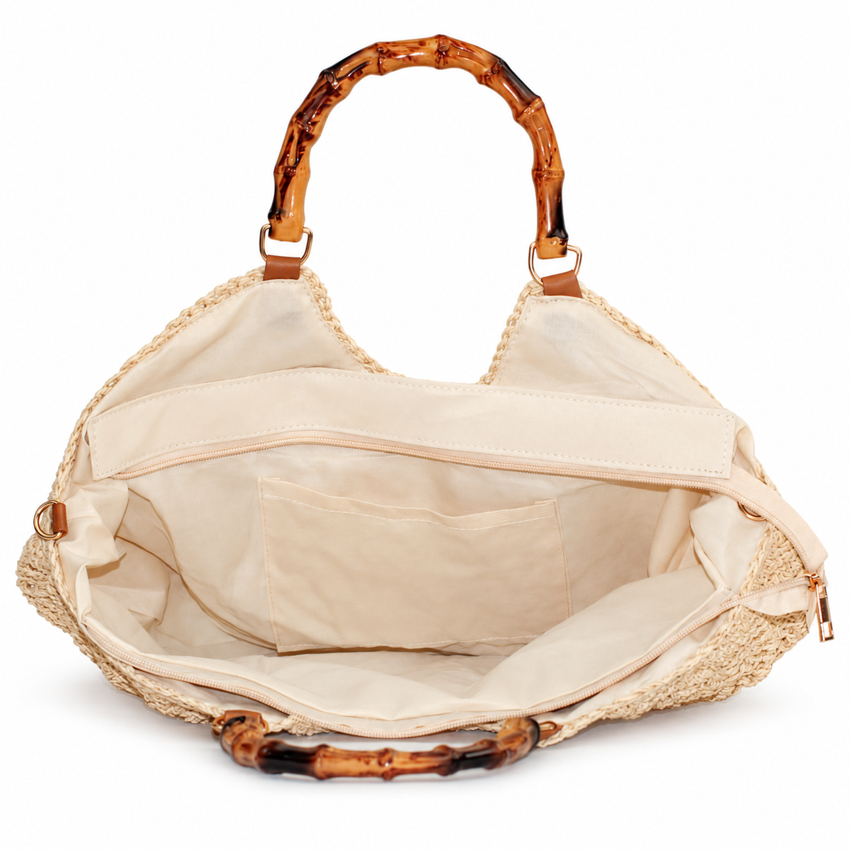 Bolsa de Palha Feminina Grande Bege Cavezzale 106170