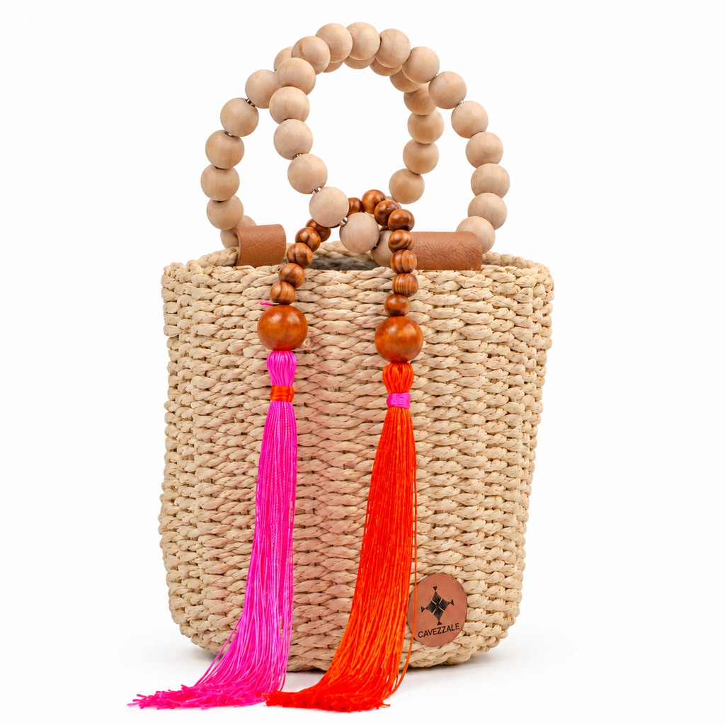 Bolsa Tote de Palha Feminina Pequena Bege Cavezzale 106172