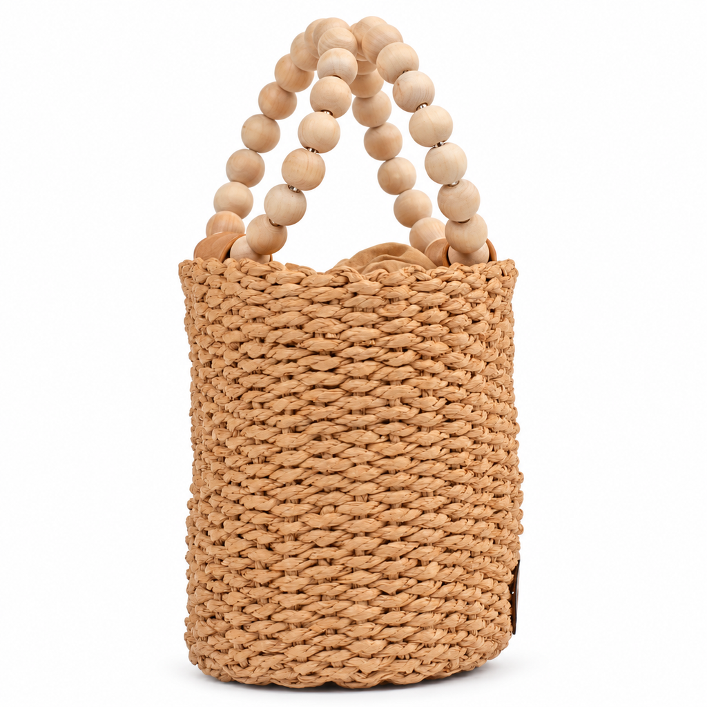 Bolsa Tote de Palha Feminina Pequena Caqui Cavezzale 106172