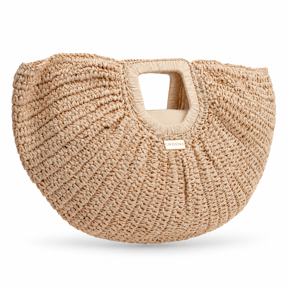 Bolsa de Palha Meia Lua Grande Feminina Bege Cavezzale 106173