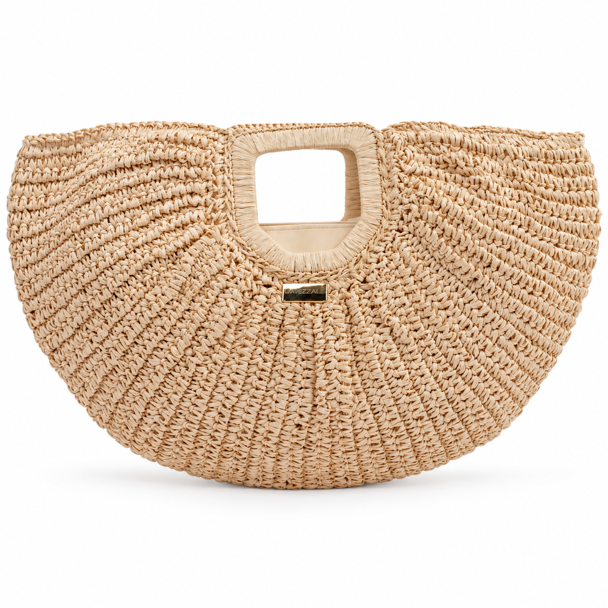 Bolsa de Palha Meia Lua Grande Feminina Bege Cavezzale 106173